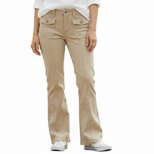 ANN TAYLOR LOFT Tan Khaki Wide Leg Pants with Pockets - Size 10P